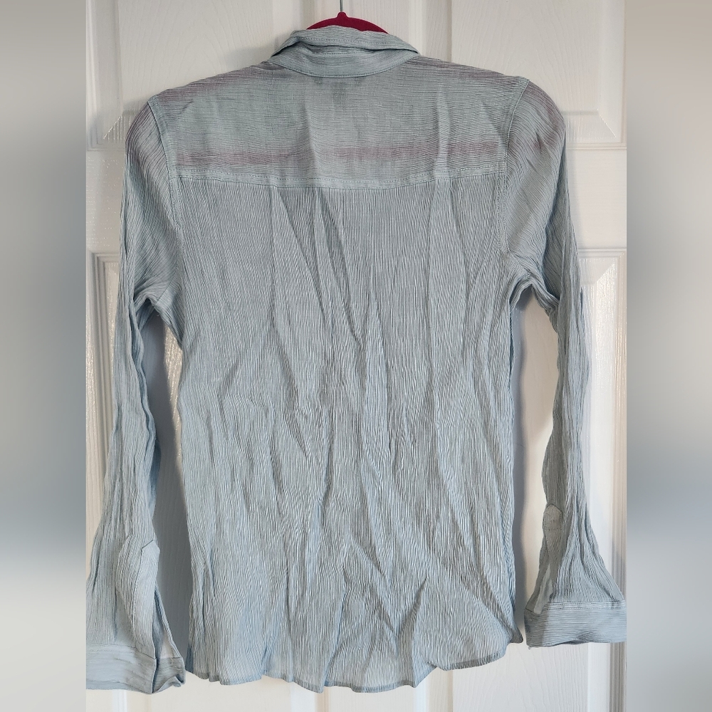 Express Light Blue Button-Up Shirt - Picture 3 of 5